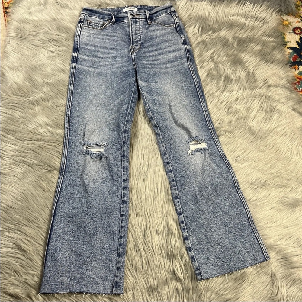 Good American Good Curve Jeans Distressed Size 2 *Raw Hem, Cut